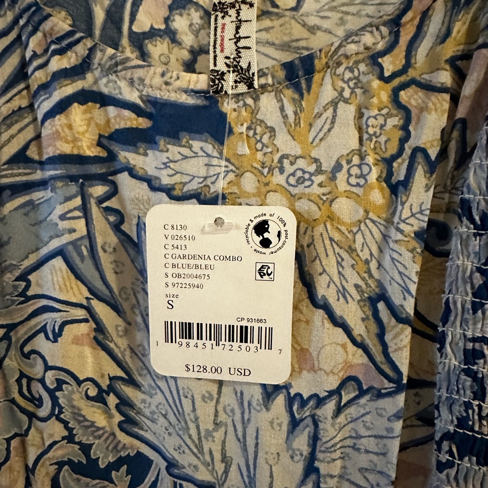 Free People Blue and Cream Floral Maxi Dress - Picture 3 of 4